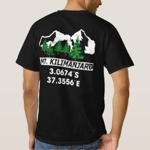 Mount Kilimanjaro with GPS Coordinates T-Shirt