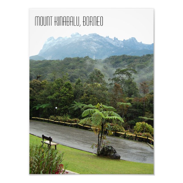 Mount Kinabalu Mountain and Jungle Borneo Photo Print (Front)