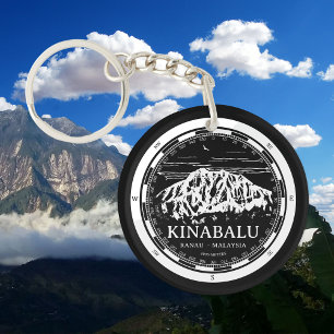 Mount Kinabalu - Ranau Malaysia Sabah Illustration Key Ring