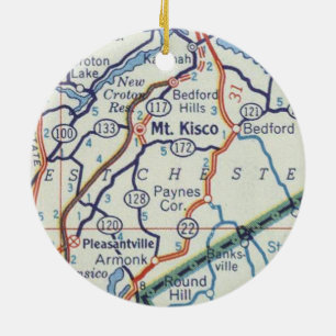Mount Kisco Vintage Map Ceramic Tree Decoration