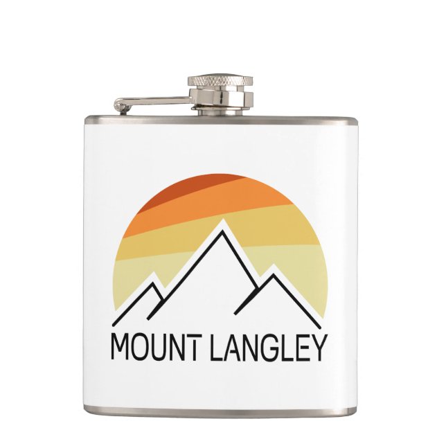 Mount Langley California Retro Hip Flask (Front)