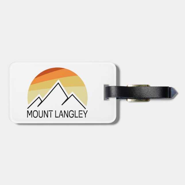Mount Langley California Retro Luggage Tag (Back Horizontal)