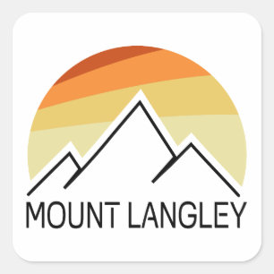 Mount Langley California Retro Square Sticker