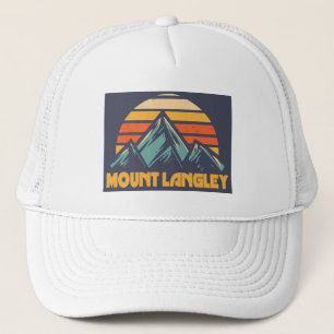 Mount Langley California Retro Turquoise Trucker Hat