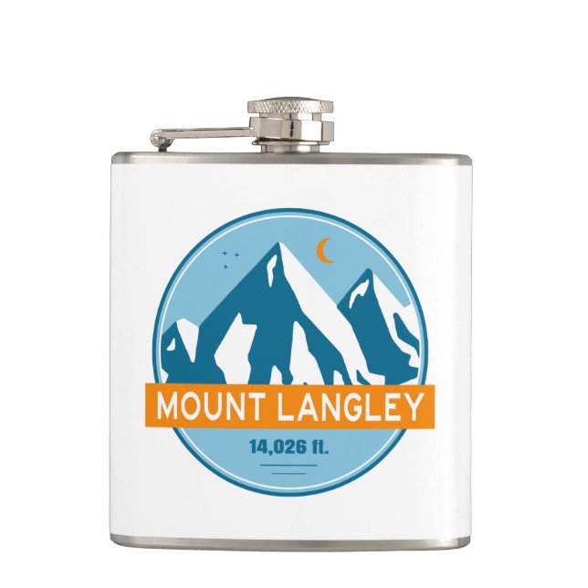 Mount Langley California Stars Moon Hip Flask (Front)