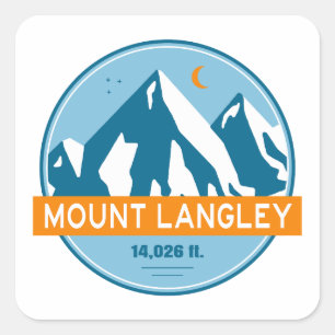 Mount Langley California Stars Moon Square Sticker