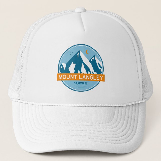 Mount Langley California Stars Moon Trucker Hat (Front)