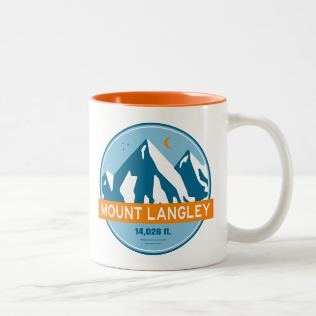 Mount Langley California Stars Moon Two-Tone Coffee Mug (Right)