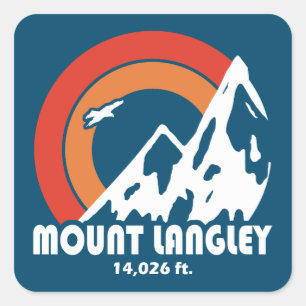 Mount Langley California Sun Eagle Square Sticker