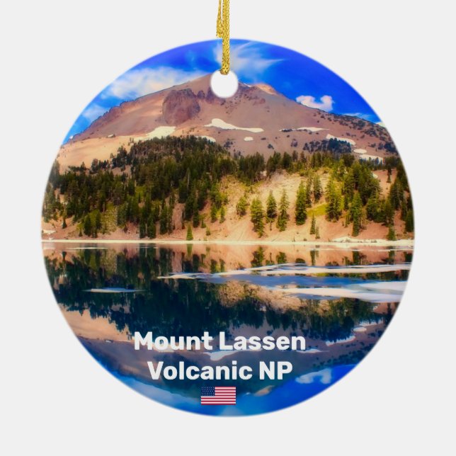 Mount Lassen NP Panoramic Ornament (Back)