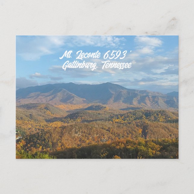 Mount Leconte Gatlinburg Tennessee Elevation Postcard (Front)