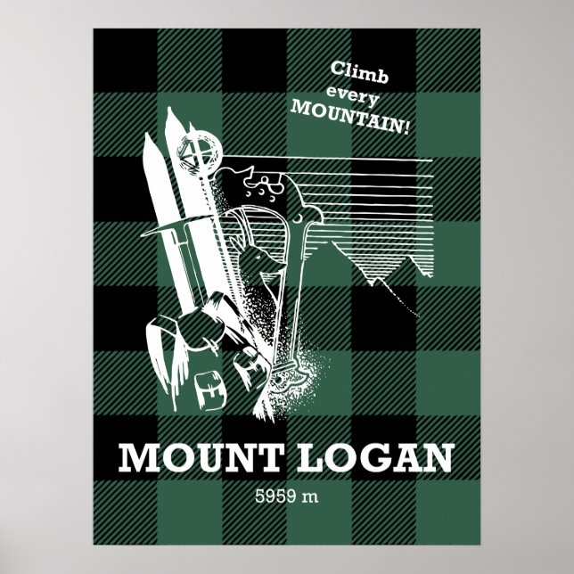 Mount Logan Canada St Elias Range Mountaineering Poster (Front)