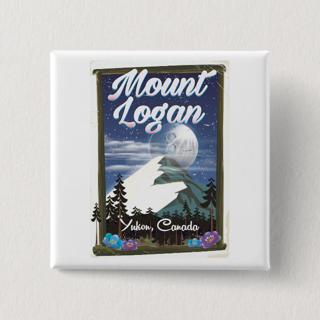 Mount Logan , Yukon, Canada 15 Cm Square Badge (Front)