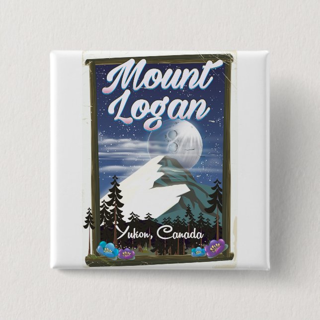 Mount Logan , Yukon, Canada 15 Cm Square Badge (Front)