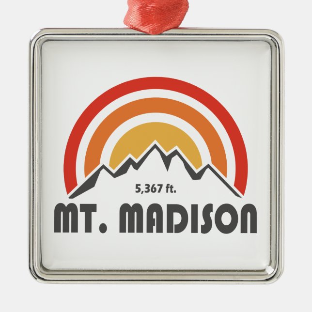 Mount Madison New Hampshire Metal Tree Decoration (Front)