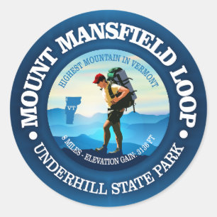 Mount Mansfield Loop (C) Classic Round Sticker