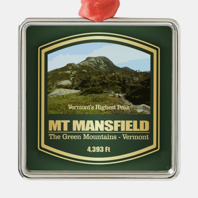Mount Mansfield (PF) Metal Tree Decoration (Front)
