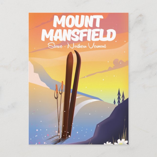 Mount Mansfield,Stowe northern Vermont ski Postcard (Front)