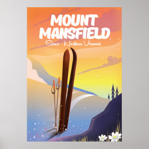 Mount Mansfield,Stowe northern Vermont ski Poster