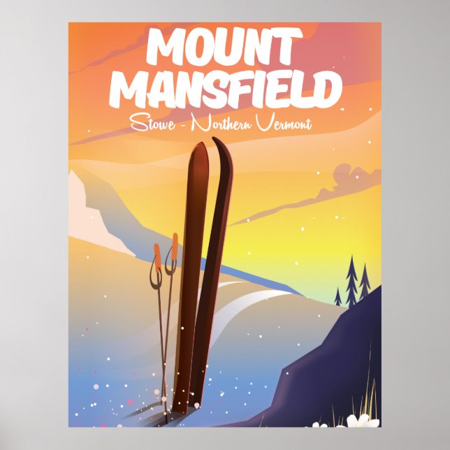 Mount Mansfield,Stowe northern Vermont ski Poster (Front)