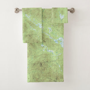 Mount Marcy Topographical Map - Adirondack Park Bath Towel Set