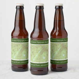 Mount Marcy Topographical Map - Adirondack Park Beer Bottle Label