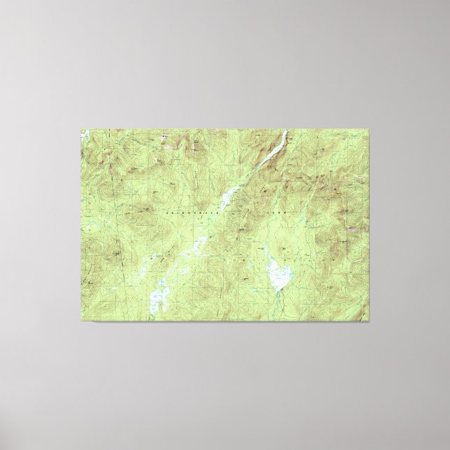 Mount Marcy Topographical Map - Adirondack Park Canvas Print (Front)