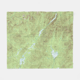 Mount Marcy Topographical Map - Adirondack Park Fleece Blanket