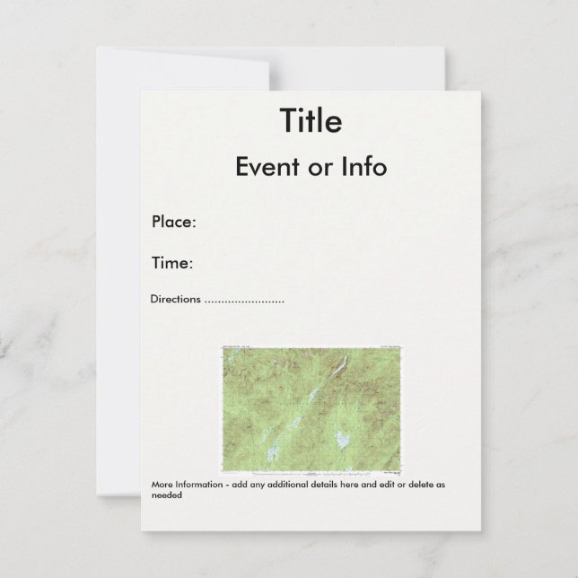 Mount Marcy Topographical Map - Adirondack Park Invitation (Back)