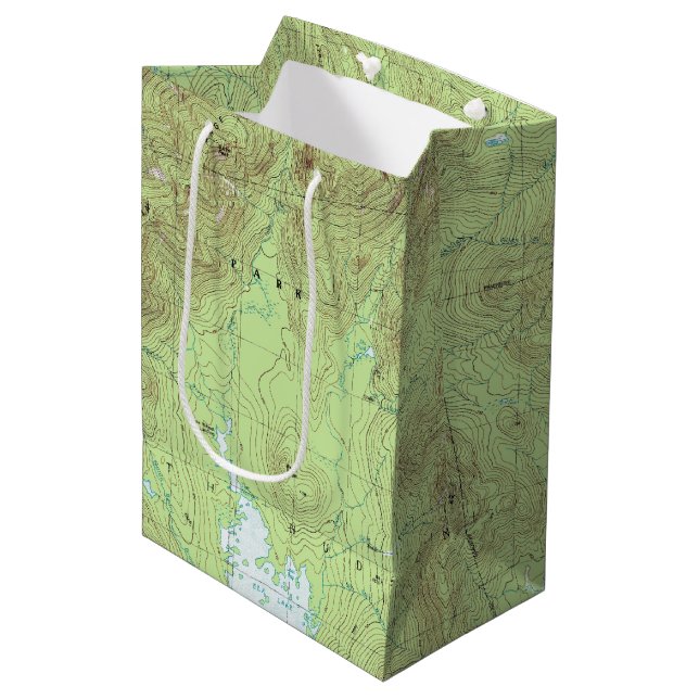 Mount Marcy Topographical Map - Adirondack Park Medium Gift Bag (Front Angled)