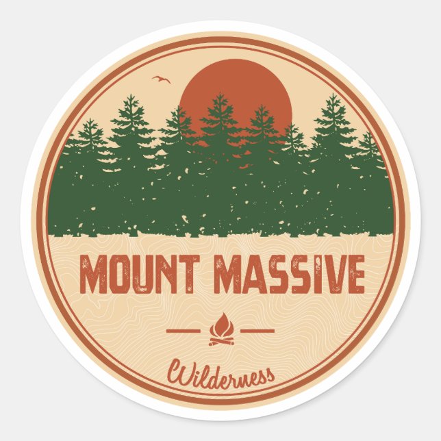 Mount Massive Wilderness Colorado Classic Round Sticker (Front)