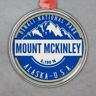 Mount Mckenley Denali National park  Metal Tree Decoration