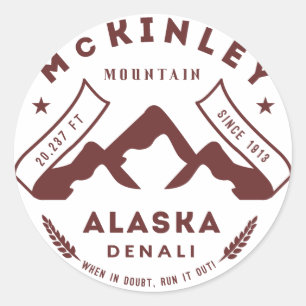 Mount McKinley Denali Alaska Classic Round Sticker
