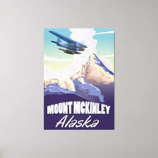 Mount McKinley vintage travel poster Canvas Print