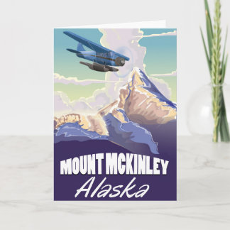Mount McKinley vintage travel poster Holiday Card