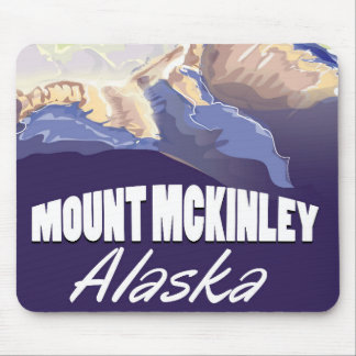 Mount McKinley vintage travel poster Mouse Mat