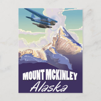 Mount McKinley vintage travel poster Postcard