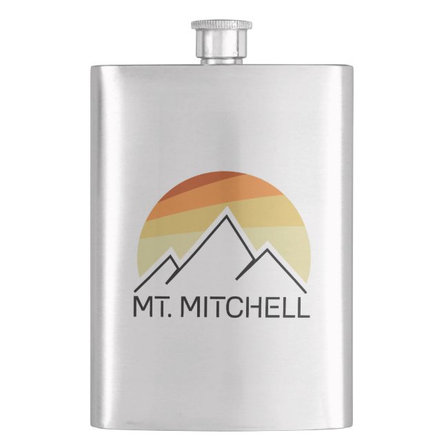 Mount Mitchell Retro Hip Flask (Front)