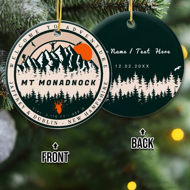 Mount Monadnock New Hampshire Hiking Souvenir Ceramic Tree Decoration (Creator Uploaded)