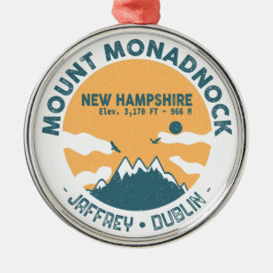 Mount Monadnock New Hampshire - Retro Vintage Metal Tree Decoration