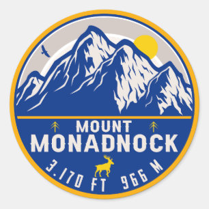 Mount Monadnock New Hampshire Vintage Souvenirs Classic Round Sticker