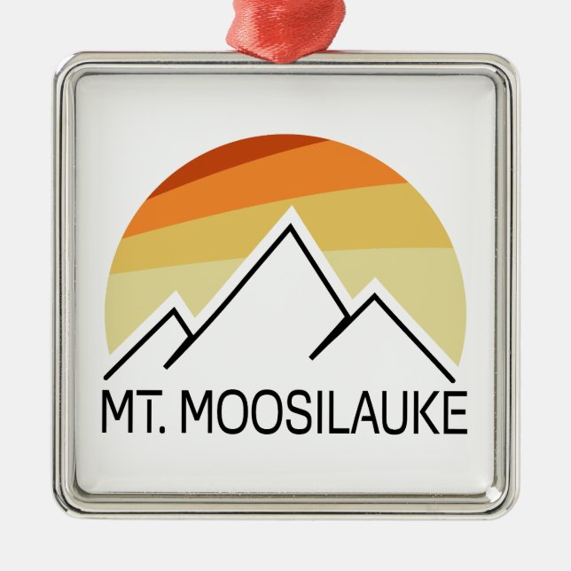 Mount Moosilauke New Hampshire Retro Metal Tree Decoration (Front)