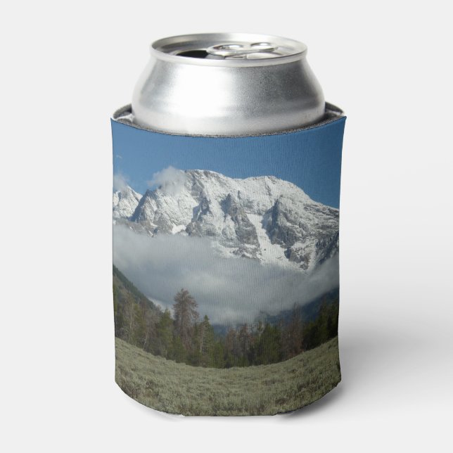 Mount Moran and Clouds at Grand Teton Can Cooler (Can Front)