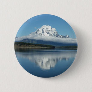Mount Moran Reflection at Grand Teton 6 Cm Round Badge