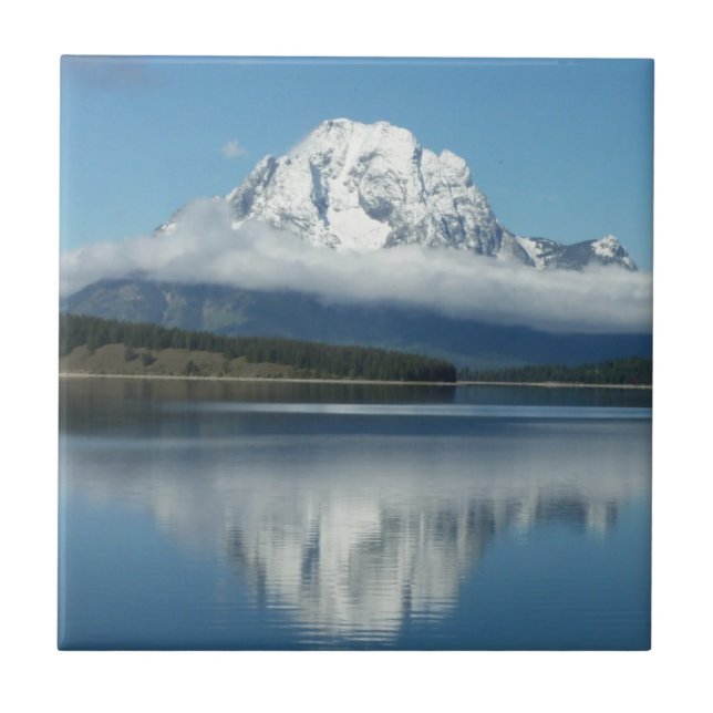 Mount Moran Reflection at Grand Teton Tile (Front)