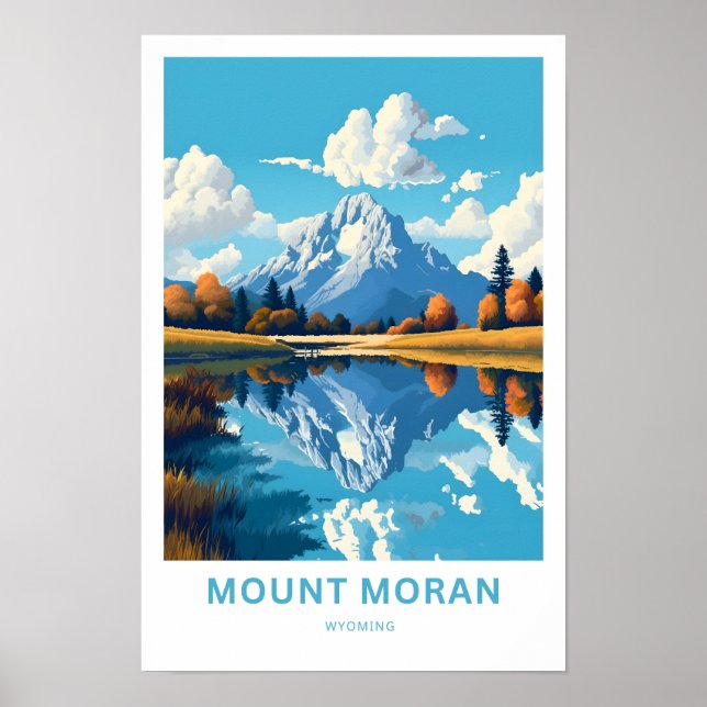 Mount Moran Wyoming Travel Print (Front)