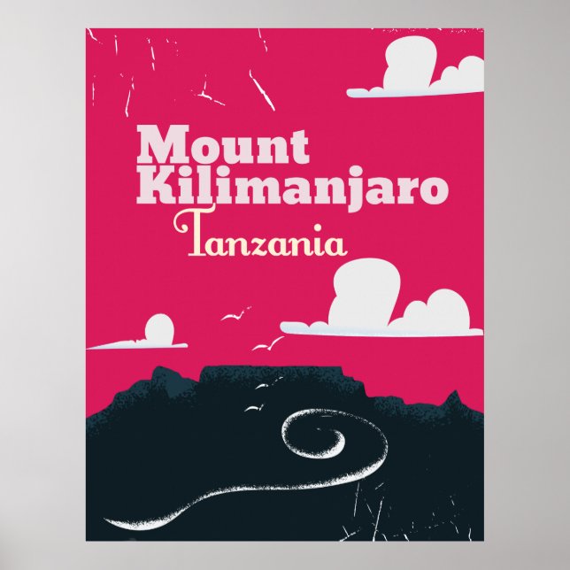 Mount Mount kilimanjaro vintage cartoon poster (Front)