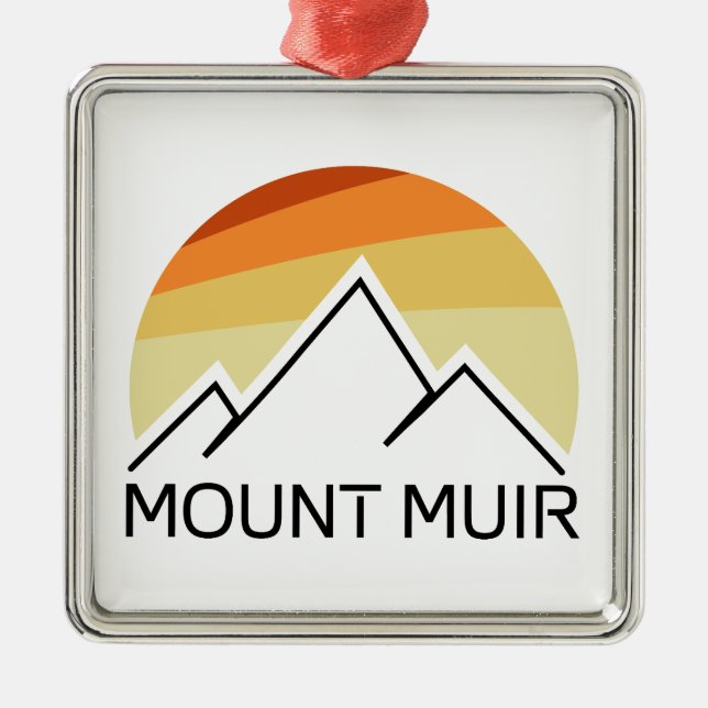 Mount Muir California Retro Metal Tree Decoration (Front)