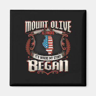 Mount Olive Illinois Usa Flag 4th Of July Magnet