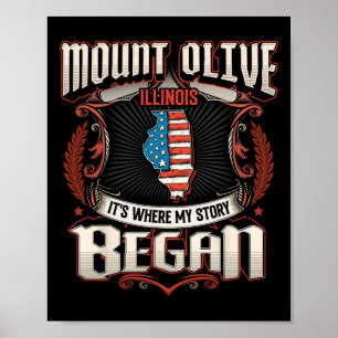 Mount Olive Illinois Usa Flag 4th Of July  Poster